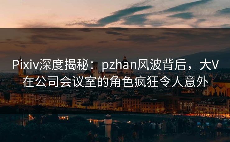 Pixiv深度揭秘：pzhan风波背后，大V在公司会议室的角色疯狂令人意外