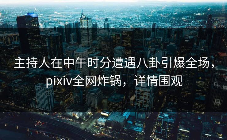 主持人在中午时分遭遇八卦引爆全场，pixiv全网炸锅，详情围观
